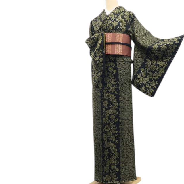 《20%OFFクーポン★19日20:00～26日01:59》【新古品】tomihisa 新品 薔薇 レース柄 着物 正絹 仕付け糸付 小紋 7813｜ゆめsaku