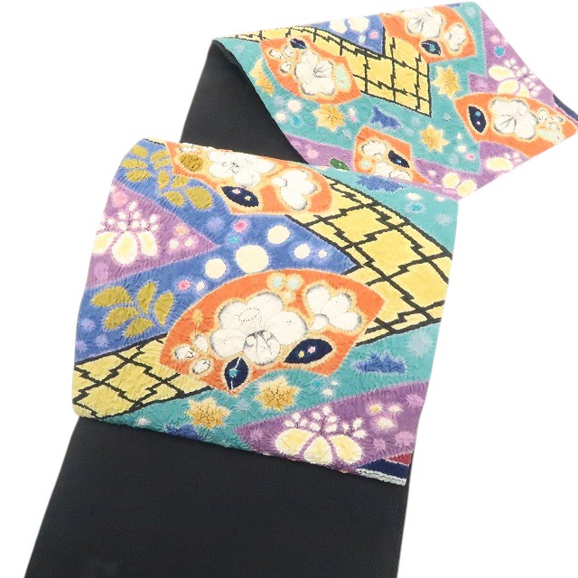 【中古】tomihisa 美品 辻ヶ花 絞り 名書き お召しもの 正絹 文筆家物 袋帯 7470 再利用お召しもの