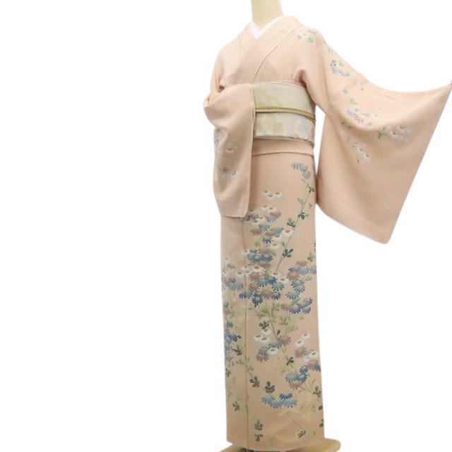 《20%OFFクーポン★19日20:00~26日01:59》【新古品】tomihisa 新品 手描き友禅 菊 着物 正絹 仕付け糸付 訪問着 7781|ゆめsaku