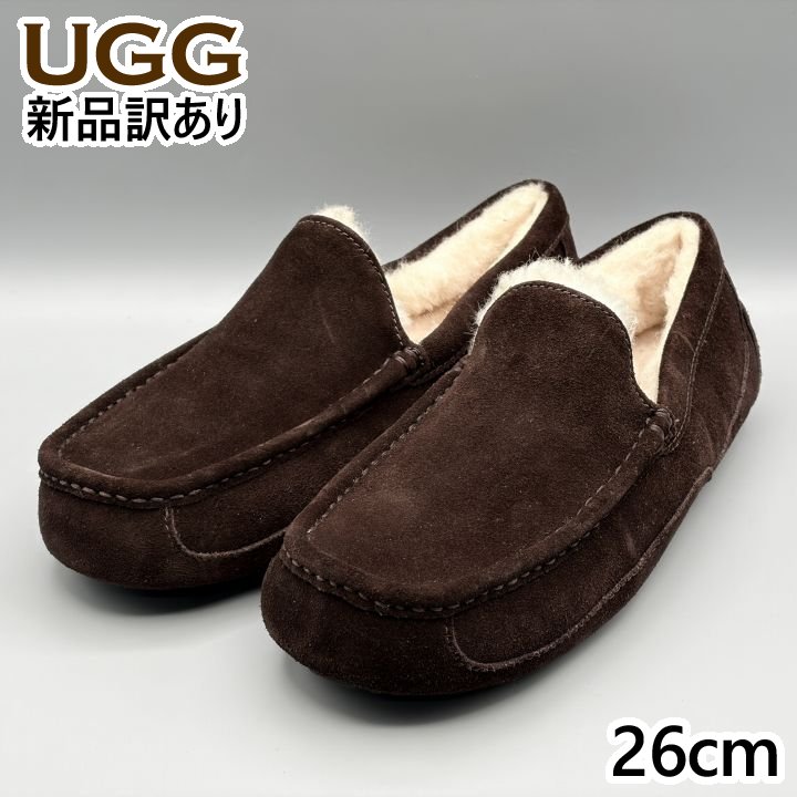 UGG モカシンスリッポン ムートンシューズ エスプレッソ USA8/JP26cm アスコット メンズ/男性用 1101110 アグ (ug311)