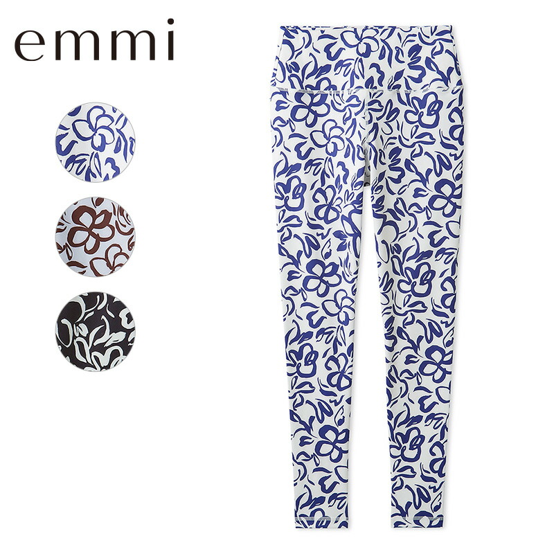 新品 emmi ヨガウェア 上下セット 花柄 エミ レディース S emmi yoga エミ ヨガ セール ヨガウェア トップス ecoドロー