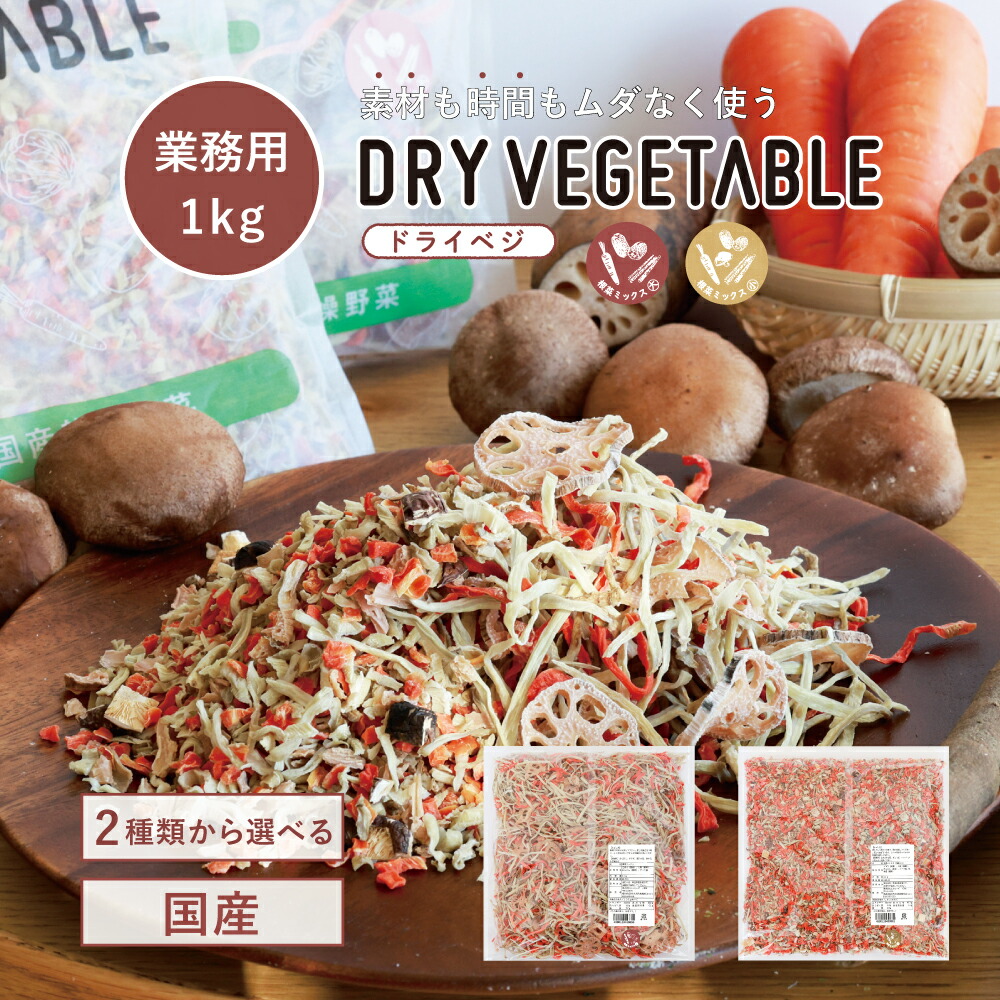 ＼累計65,000袋突破！／業務用 1kg 国産 乾燥野菜 ドライベジ カット野菜 根菜ミックス ごぼう 蓮根 レンコン にんじん 人参 椎茸 手軽 簡単 便利 時短 長期保存 防災 熊本 九州産 具だくさん 大容量 みそ汁 干し野菜 GREENBASE グリーンベース 送料無料