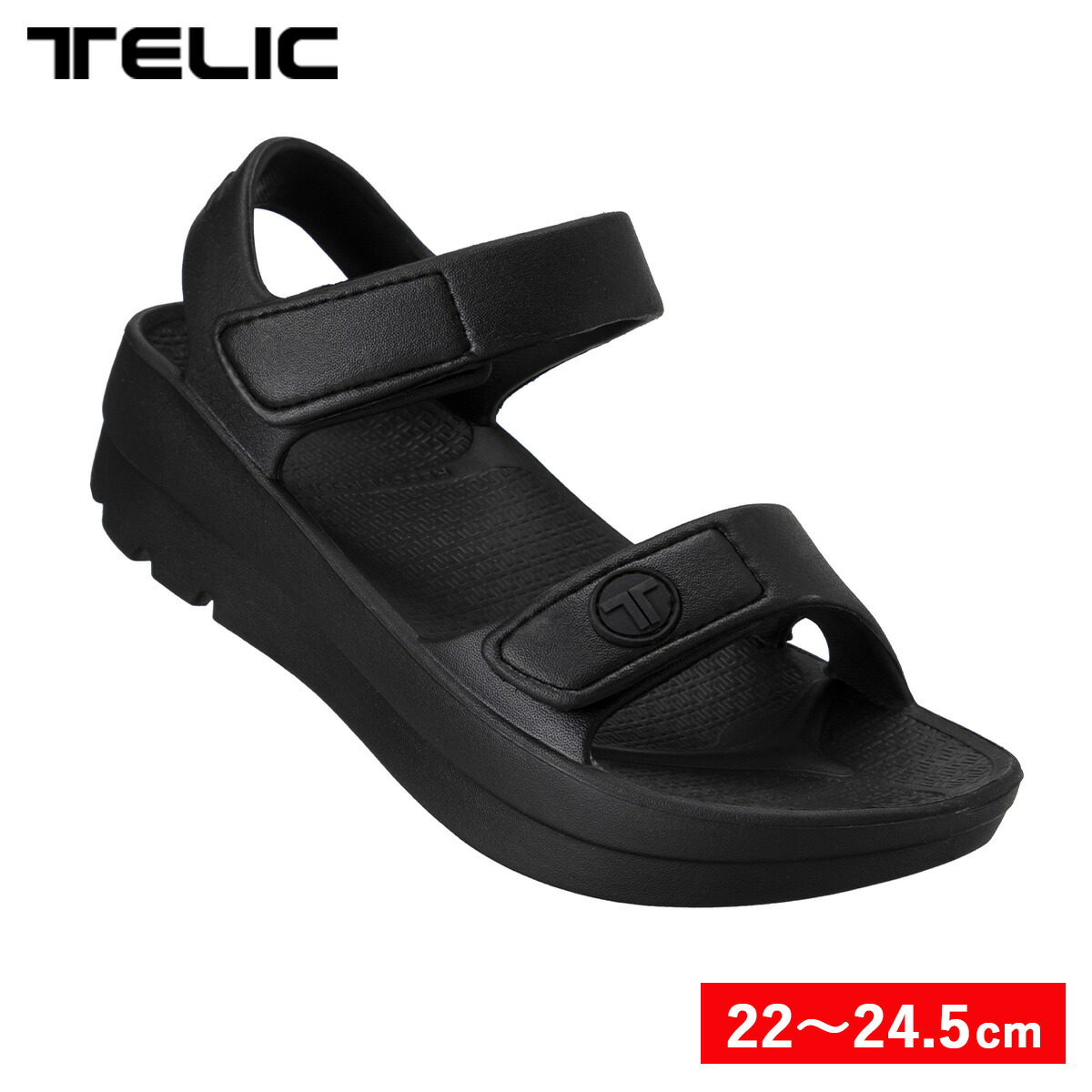 テリック サンダル リカバリーサンダル TELIC アンクルストラップ Ankle-Strap 【正規品】リカバリーシューズ 癒し 厚底 グッズ レディース ビーチサンダル スポーツサンダル おしゃれ かわいい ブラック 22cm 23cm 24cm 送料無料