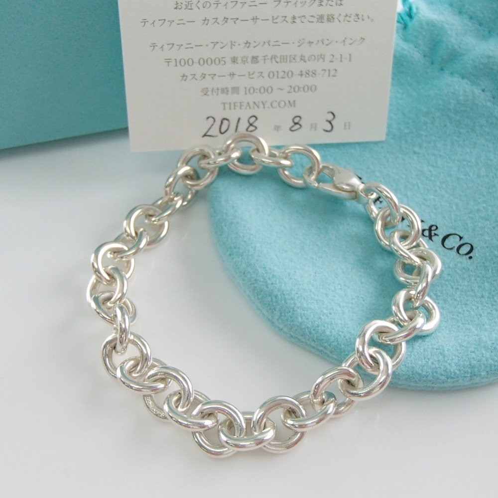 【楽天市場】TIFFANY&Co.ティファニー AG925 ラウンド リンク ブレスレット シルバー レディース 【中古】：ブランドリサイクル