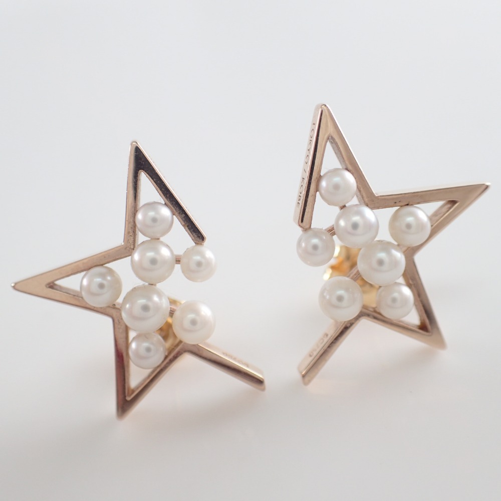 【楽天市場】TASAKI タサキ 18K SAKURAゴールド / 淡水真珠 abstract star Earrings アブストラクト