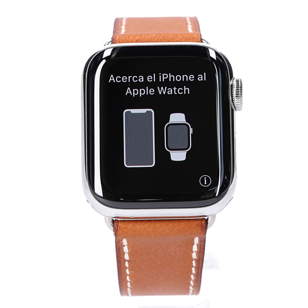 apple watch hermès stainless steel case with fauve barenia leather single tour
