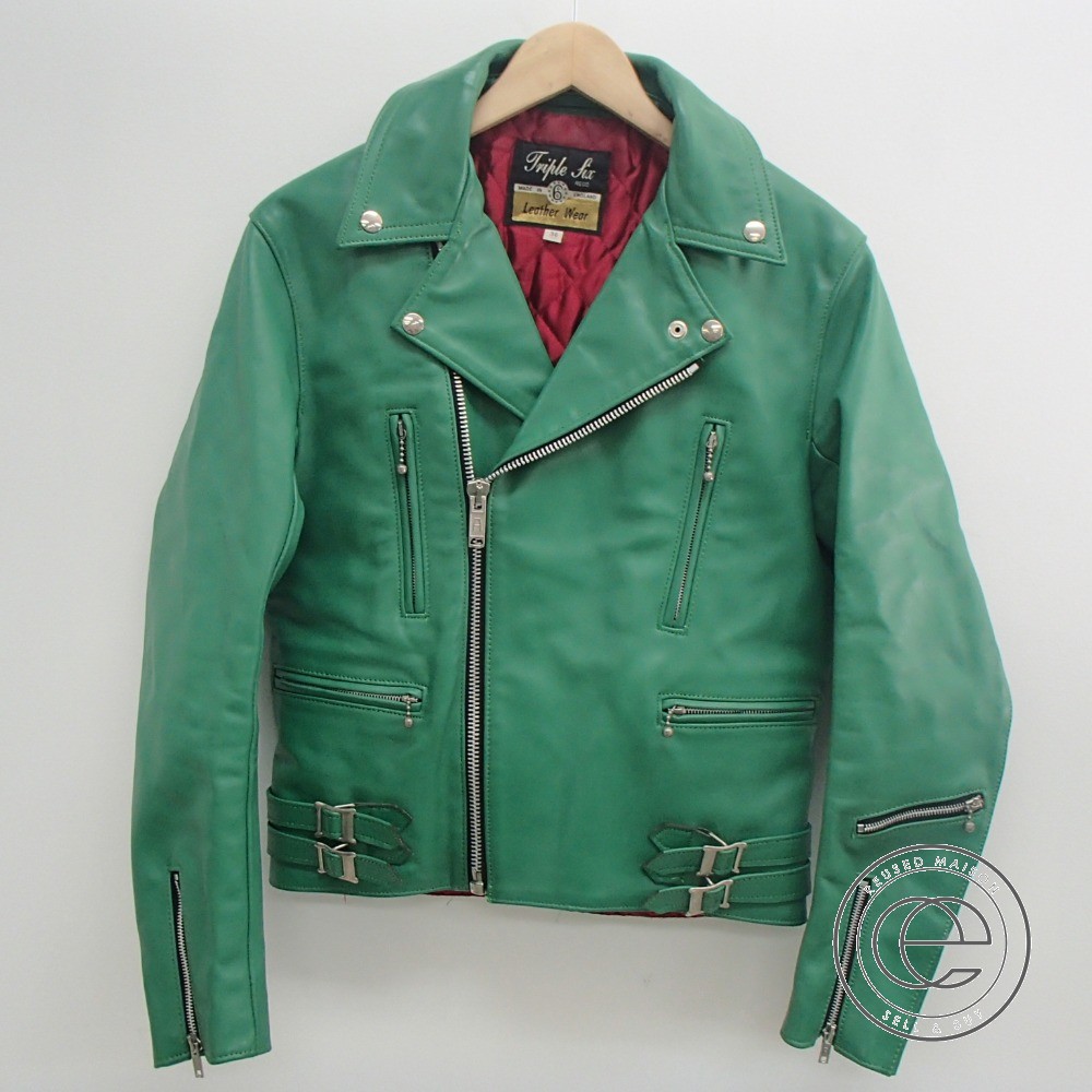 楽天市場 666トリプルシックス Leather Wear ダブルライダースジャケット36 グリーン メンズ 中古 ブランドリサイクル エコスタイル 楽天市場 666トリプルシックス Leather Wear ダブルライダースジャケット36 グリーン メンズ 中古 ブランドリサイクル エコスタイル