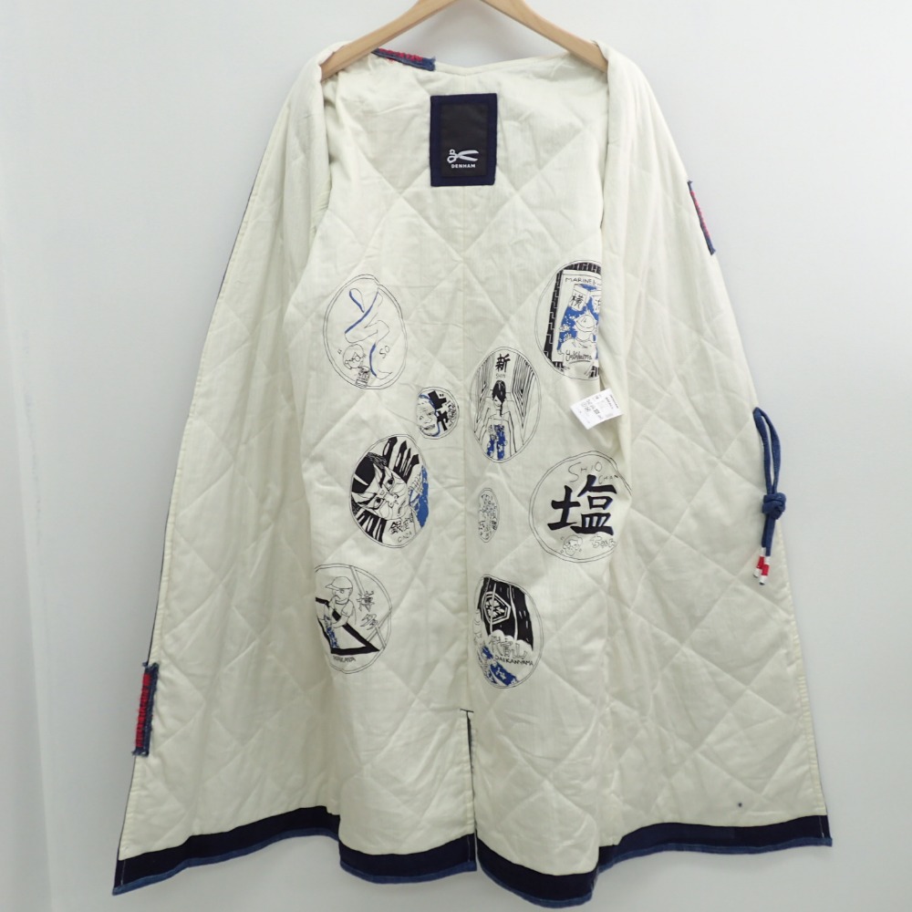 楽天市場 Denham デンハム 新宿高島屋 40着限定アイテム インディゴ染め パッチワーク リメイクコートs インディゴ メンズ 中古 ブランドリサイクル エコスタイル