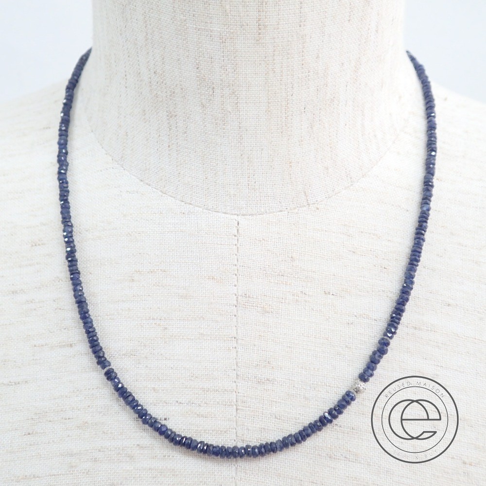 楽天市場 Sjx ブルーサファイア ダイアモンド ネックレス 0 04ct プラチナ ブルー系 メンズ 中古 ブランドリサイクル エコスタイル