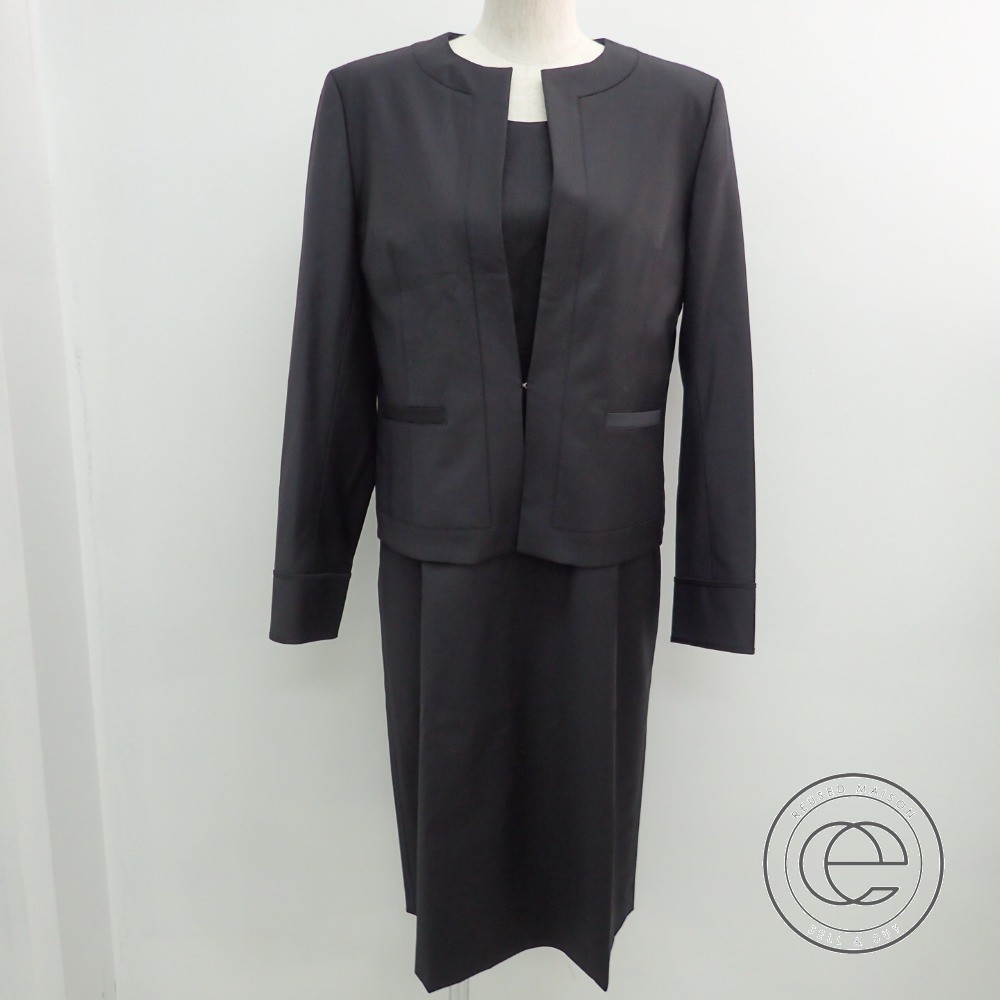 楽天市場 Theory Luxe セオリーリュクス 03 Executive Abeer Nl Executive Nikkia F ノーカラージャケット ワンピーススーツ 42 ブラック レディース 中古 ブランドリサイクル エコスタイル