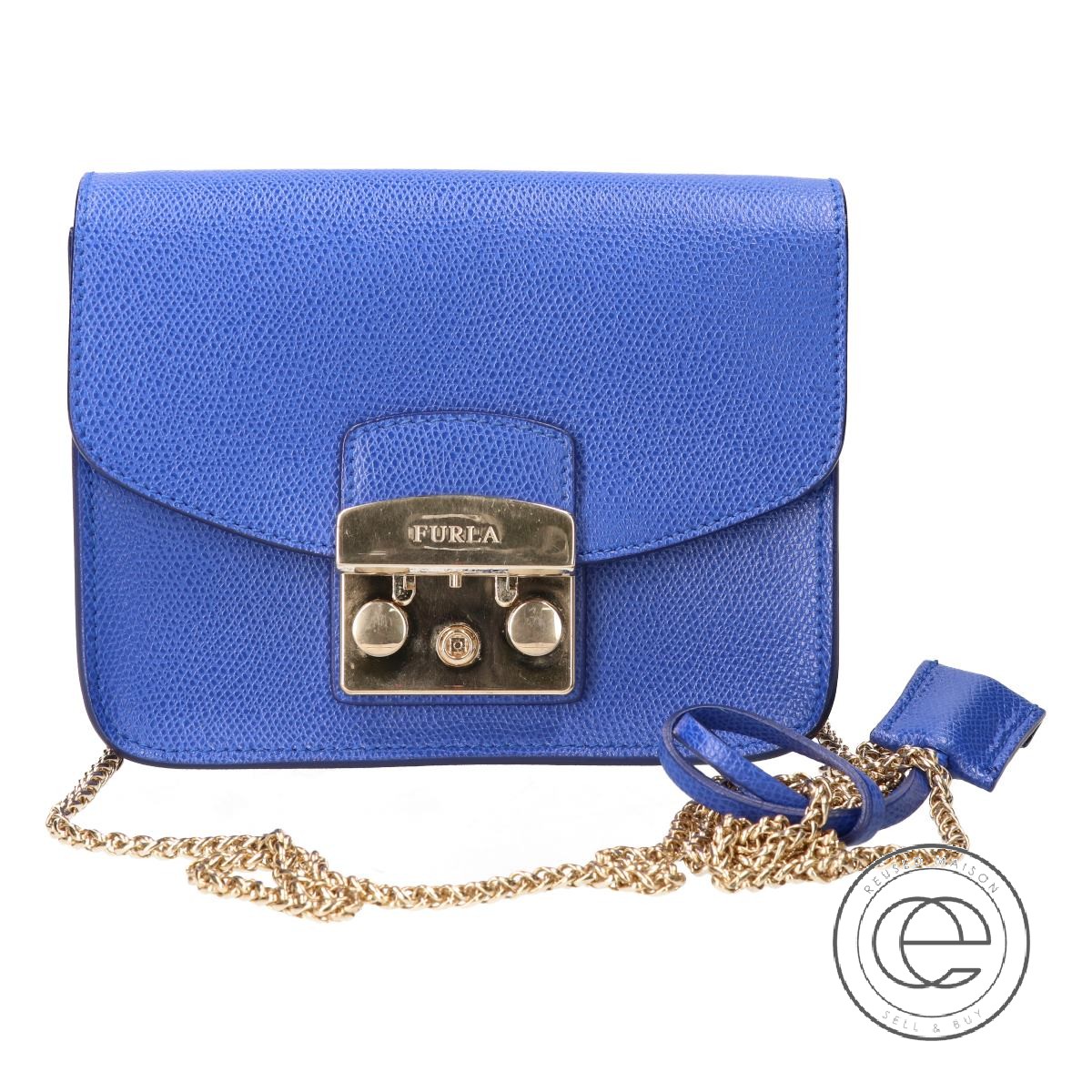 【楽天市場】FURLAフルラ METROPOLIS メトロポリス ミニ クロスボディ/チェーンミニ ショルダーバッグ ブルー レディース