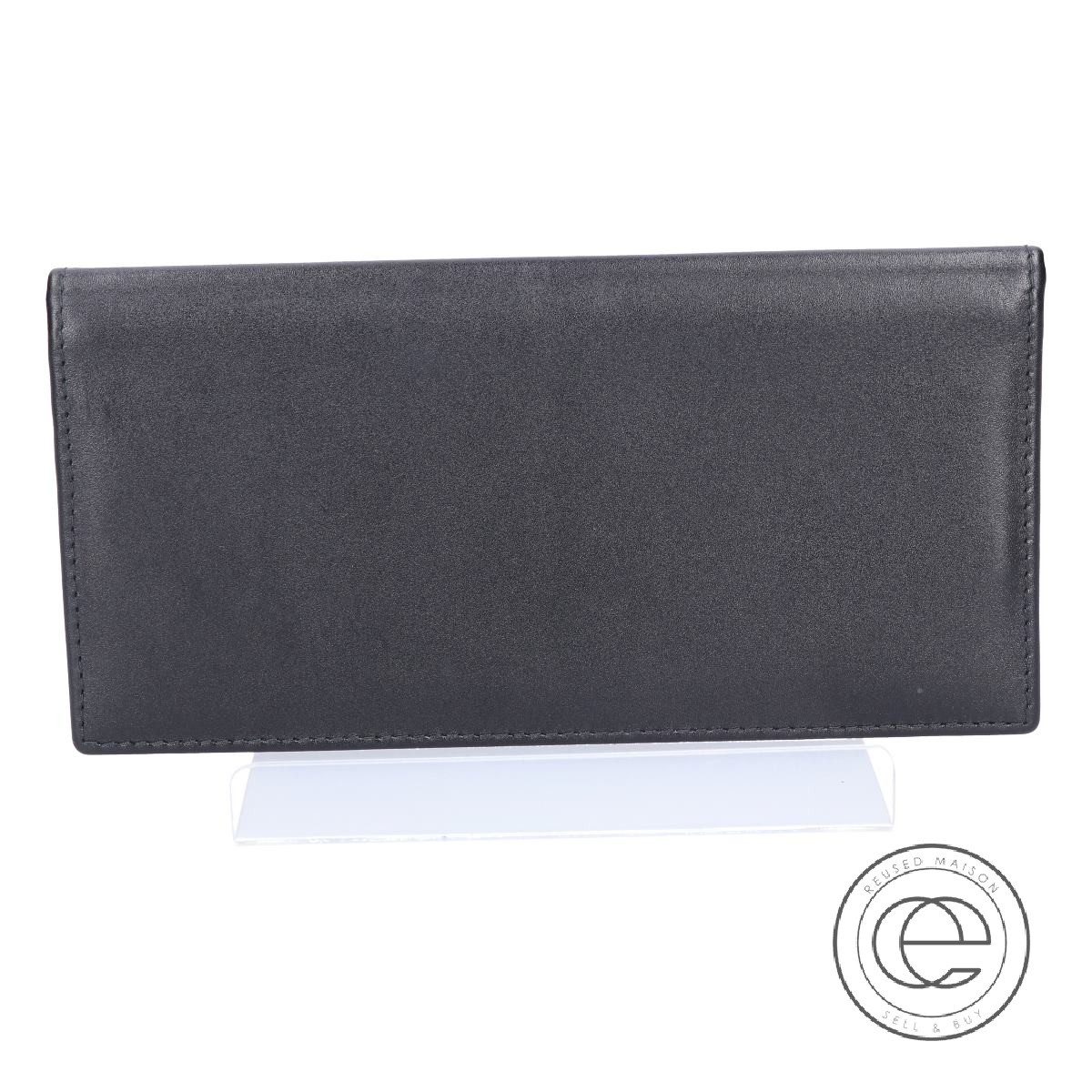 2つ折り薄型長財布 スターリング・レッド (小銭入れあり) コレクション ETTINGERエッティンガー 【中古】 メンズ 953AEJR STERLING RED COLLECTION ブラック×レッド