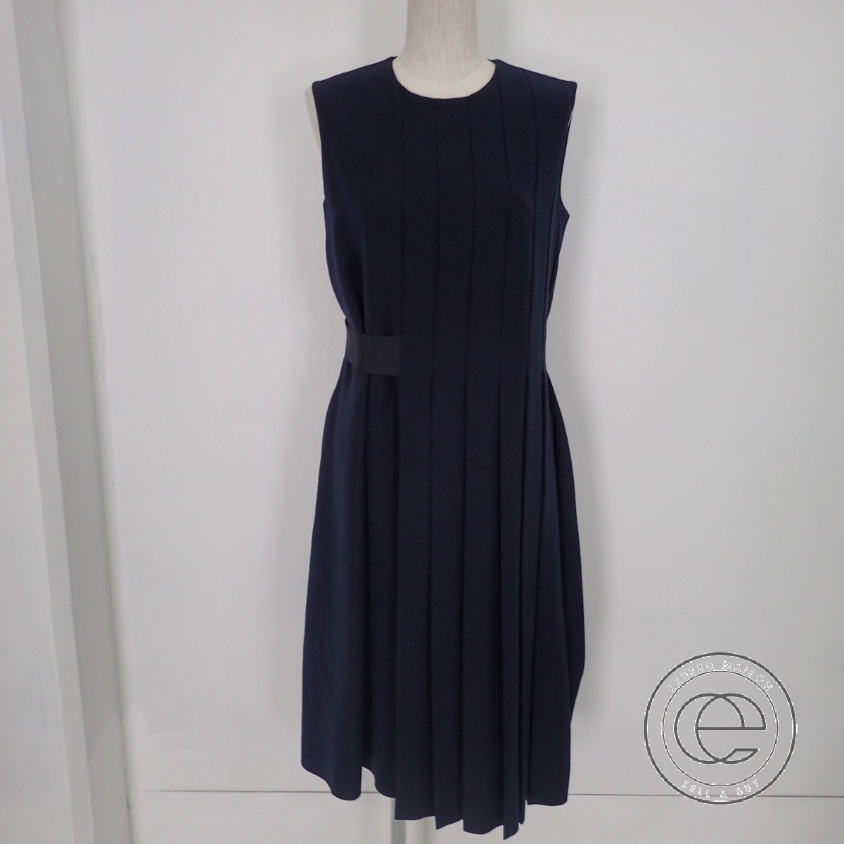楽天市場 Foxey New York フォクシーニューヨーク Asymmetrical Pleat Dress アシンメトリカル プリーツドレスワンピース40 ネイビー レディース 中古 ブランドリサイクル エコスタイル