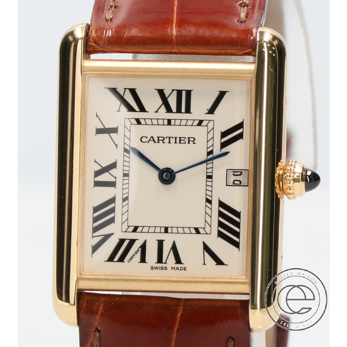 楽天市場 Cartier カルティエ Ref 2441 W Tank Louis Cartier タンクルイカルティエlm K18金無垢 クロコレザーベルト デイトスクエアクォーツ 腕時計 Lm イエローゴールド メンズ 中古 ブランドリサイクル エコスタイル