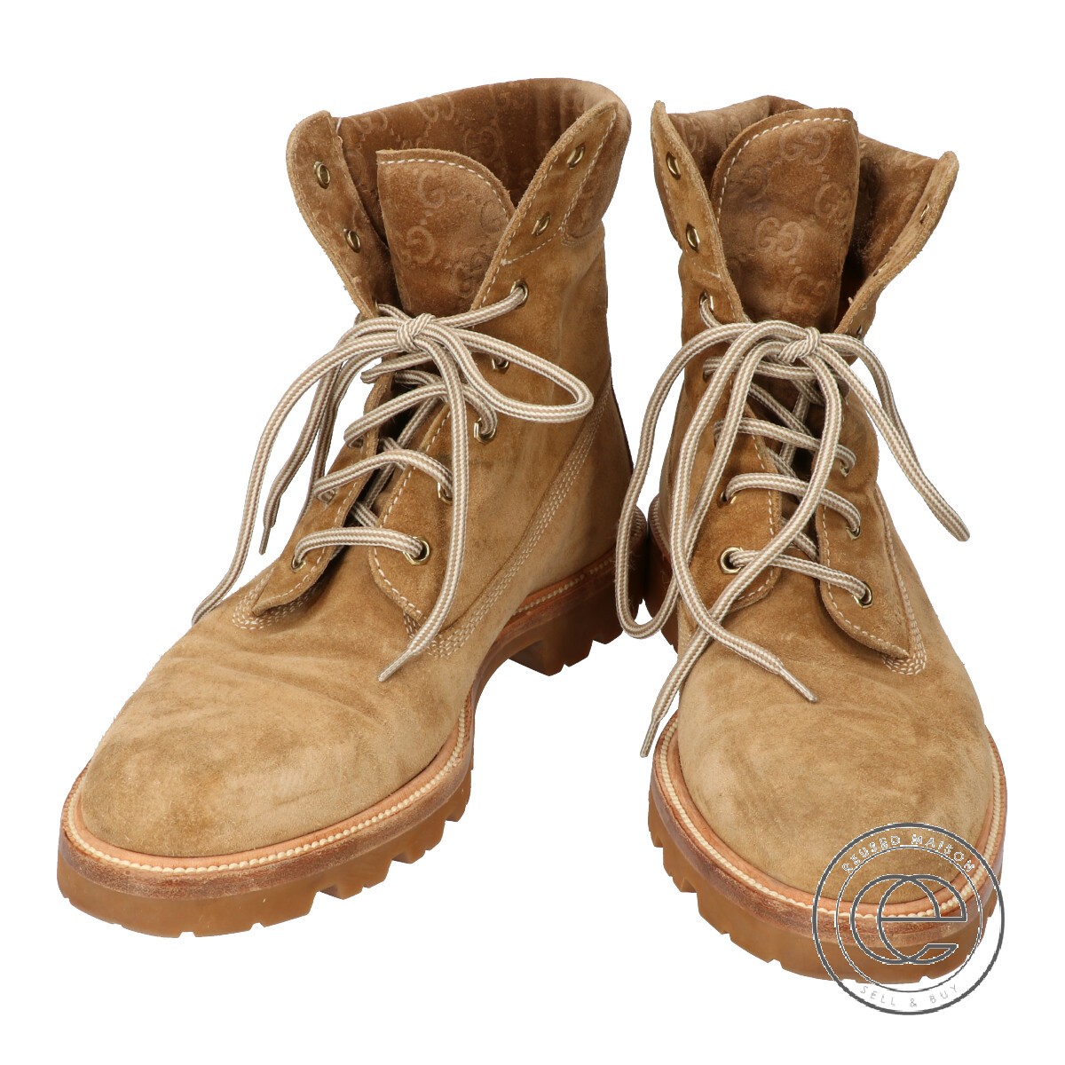 楽天市場 Gucci グッチ スエード ワークブーツ シューズ 9d ベージュ メンズ 中古 ブランドリサイクル エコスタイル