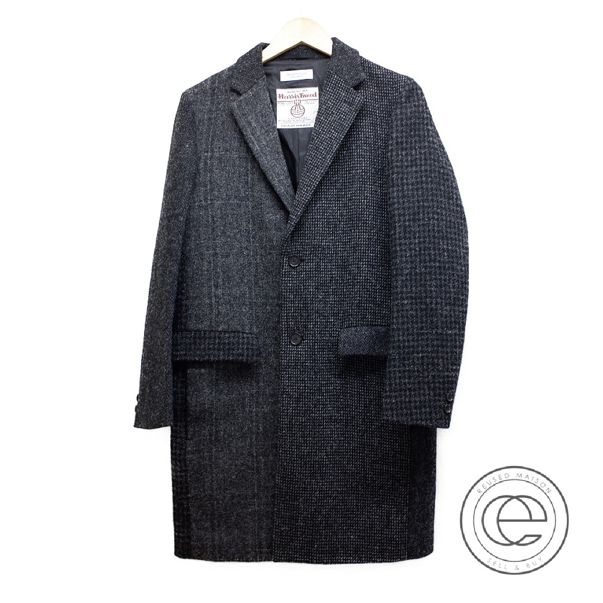 楽天市場 Beauty Youth Unitedarrows ビューティーアンドユース ユナイテッドアローズ Xharris Tweedハリスツイード 1225 139 8549 ウール チェスター コート M ダークグレー メンズ 中古 ブランドリサイクル エコスタイル