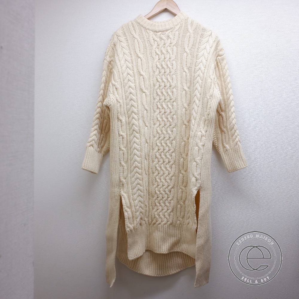 特別送料無料 Dress Sweater Fisherman 192 013 ハイク Hyke フィッシャーマンセータードレス 中古 レディース オートミール 1 ワンピース ケーブルニット ウール Hindconstruction Com