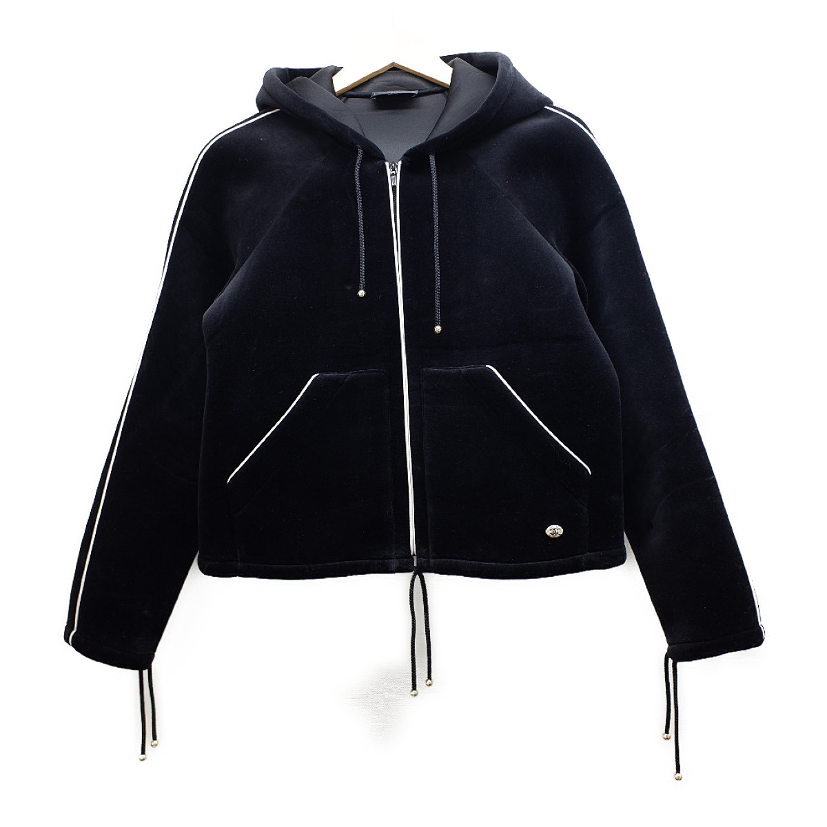 30 Offアウトレットsale Chanel シャネル 国内正規 Pv ベロア ココマークプレート付 ボンディング ジップアップ フーディ ジャケット 38 ブラック レディース 中古 セール30 Off コート ジャケット Fellows sciences Africa