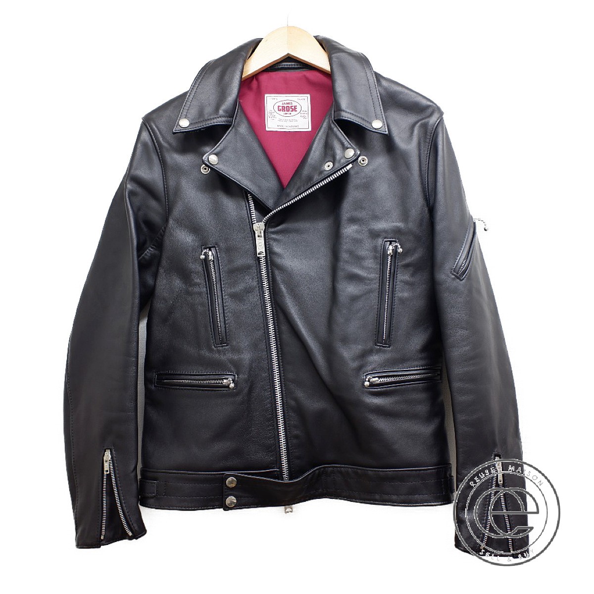 楽天市場 James Grose ジェームスグロース カウハイド ダブルライダース ジャケット 38 ブラック メンズ 中古 ブランドリサイクル エコスタイル