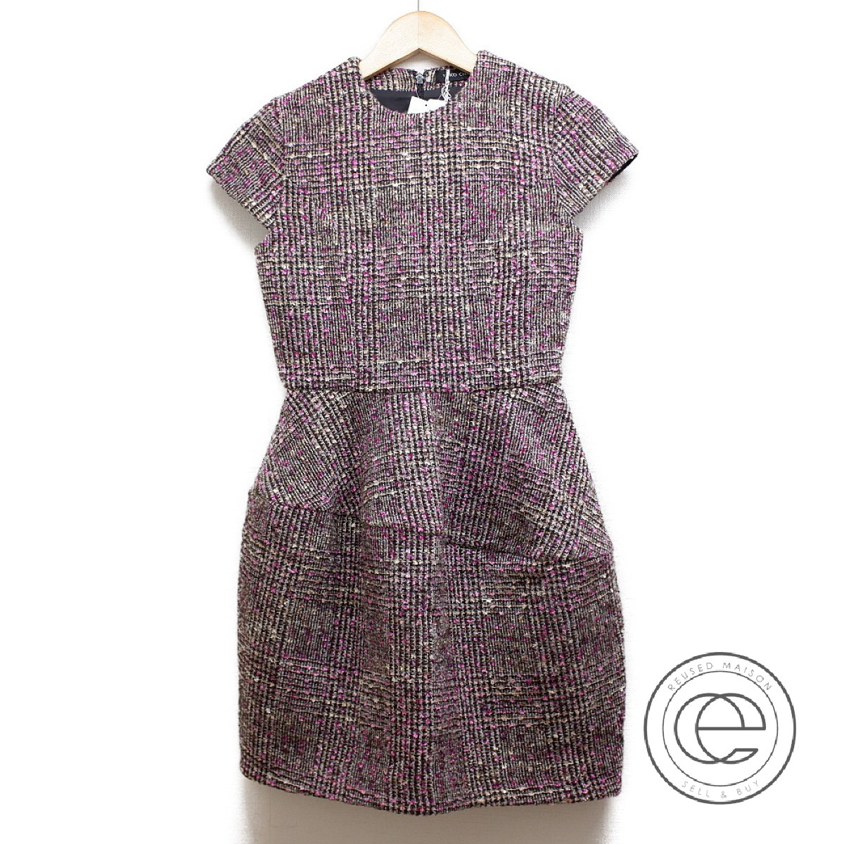 楽天市場 Yoko Chan ヨーコチャン 新品 定価6万00円 Ycd 319 508 ウール混 ツイードバルーンドレス ワンピース 36 Brown ダークブラウンxピンク系 レディース 中古 ブランドリサイクル エコスタイル