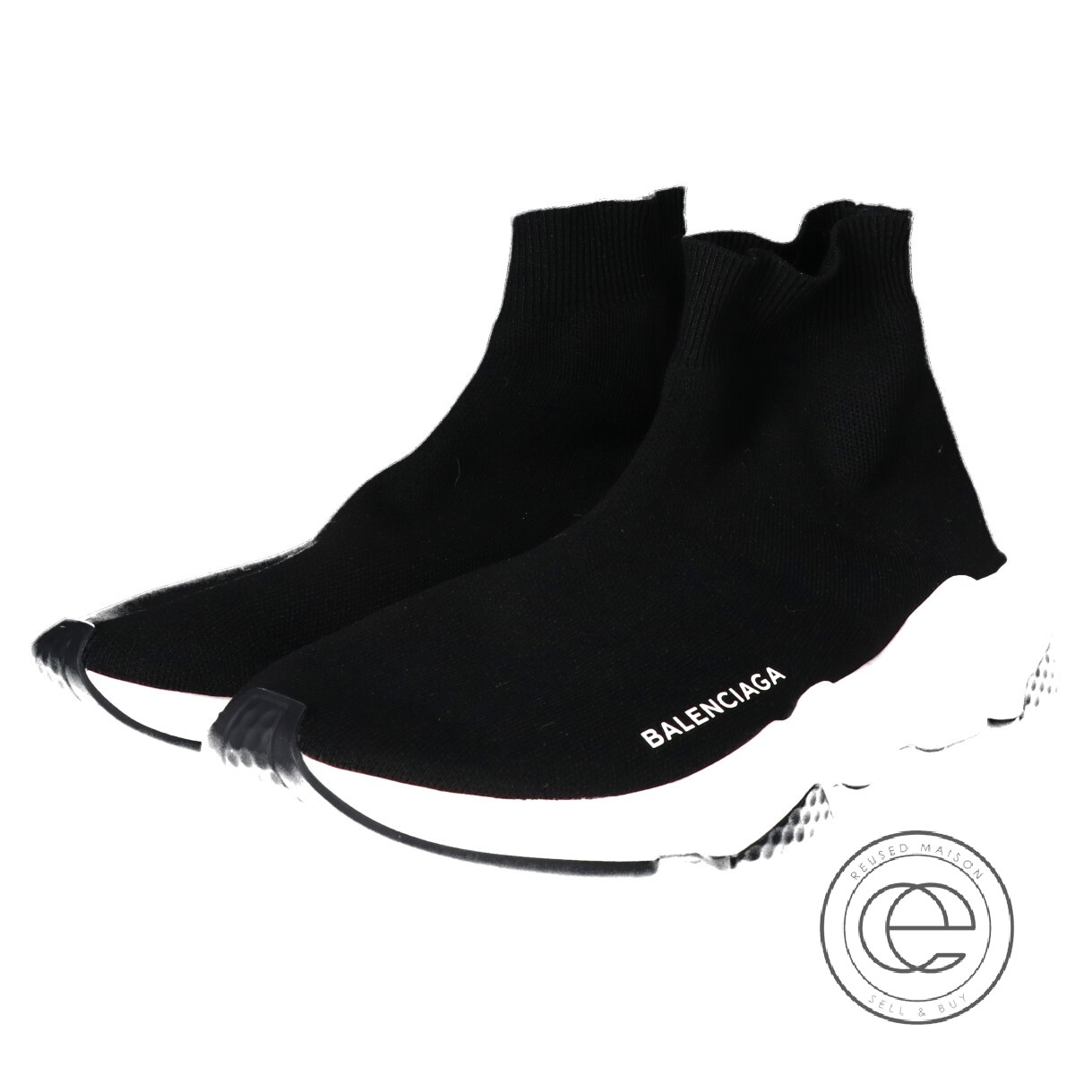 BALENCIAGA リサイクルニット スピード ミュール ブラック 