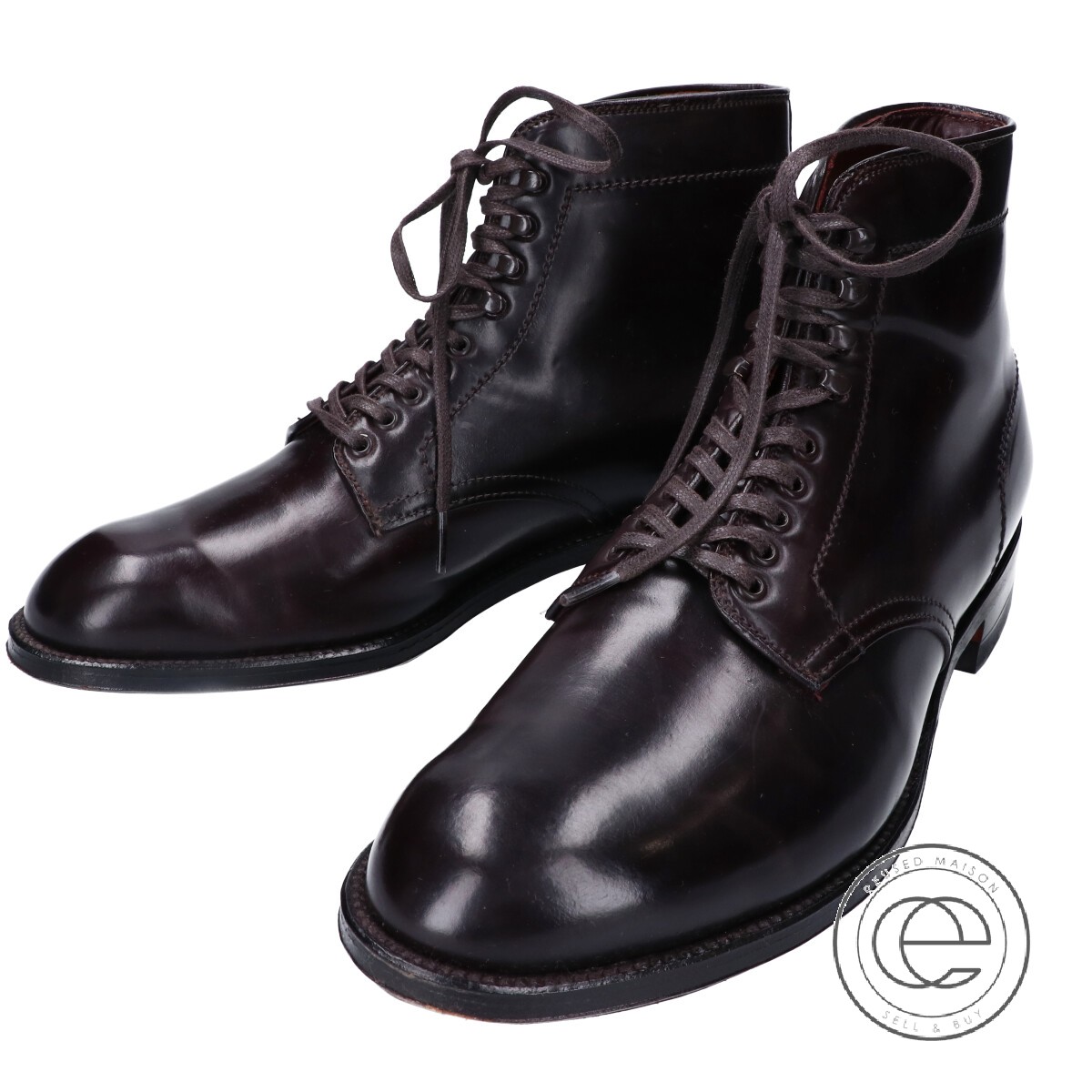 コードバン シューズ オールデン 8d バーガンディ 中古 オールデン 4561h Alden エコスタイル メンズ プレーントゥレースアップブーツ Alden プレーントゥレースアップブーツ ブランドリサイクル ワーク Ekkadamaur Org
