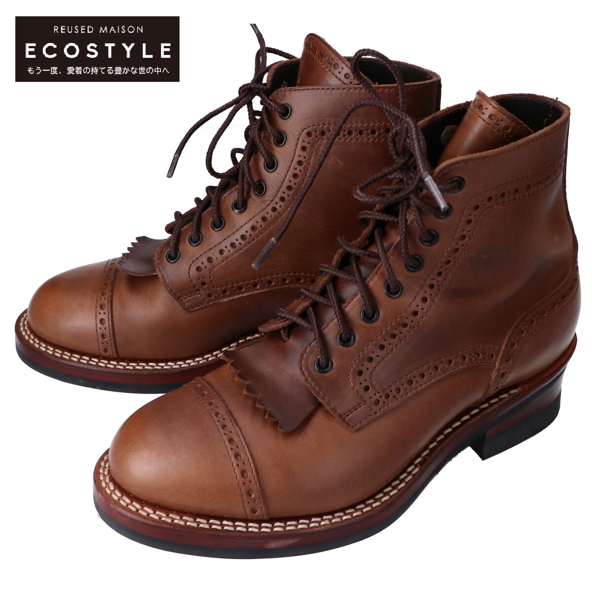 The Flat Head ザ フラットヘッド レースアップ レザーカントリーブーツ シューズ 25 ブラウン メンズ 中古 モデル違いの箱を付属致します 25jp靴 Cpcbahamas Org
