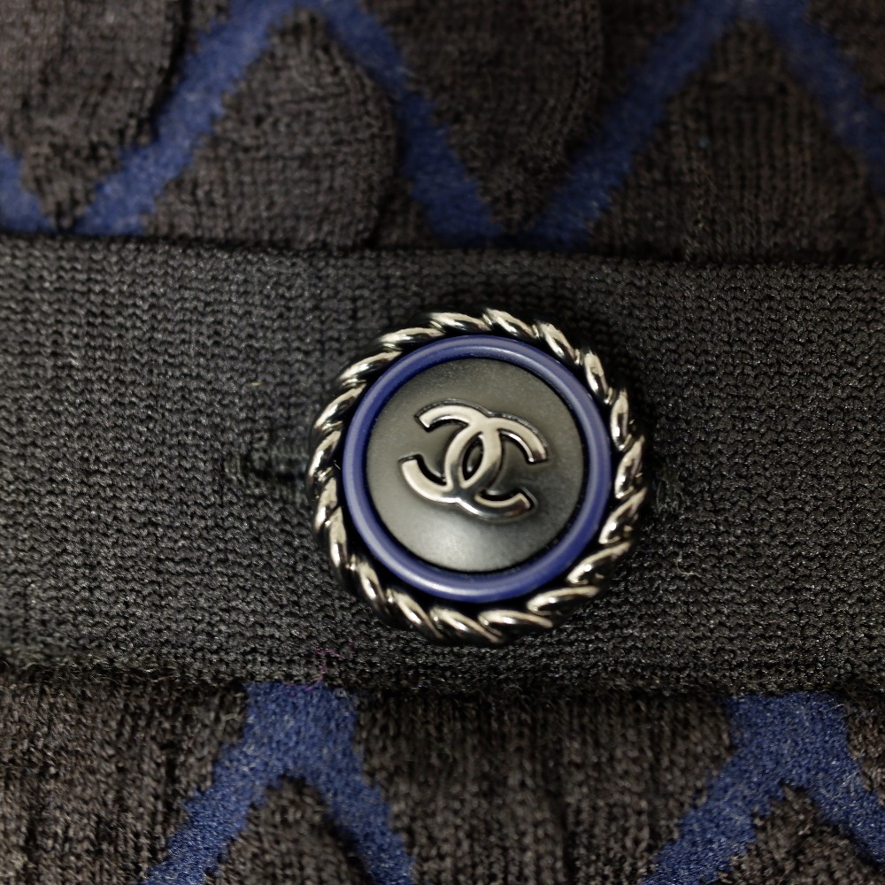 Chanel シャネル 国内正規 Pk カシミヤ シルク混 ココマーク フロントジップ ニット ワンピース 34 ネイビー レディース 中古 Mpgbooks Com