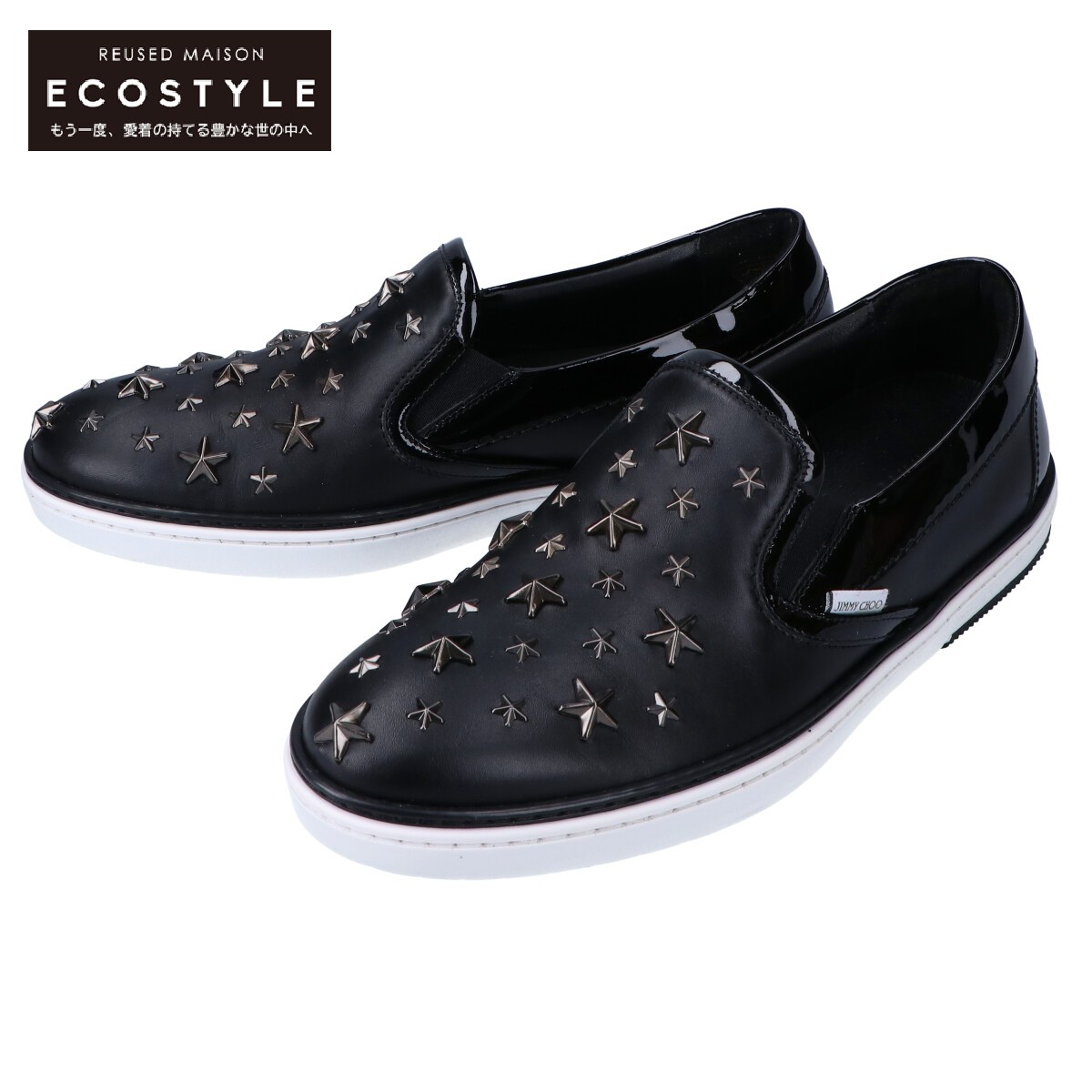 Jimmy Choo ジミーチュウ 新品同様 Grove Nappa With Stars スタースタッズ レザー スリッポン シューズ 40 ブラック メンズ 中古 ネット上での人権侵害はずっと以前からあっ Geraemprego Com Br