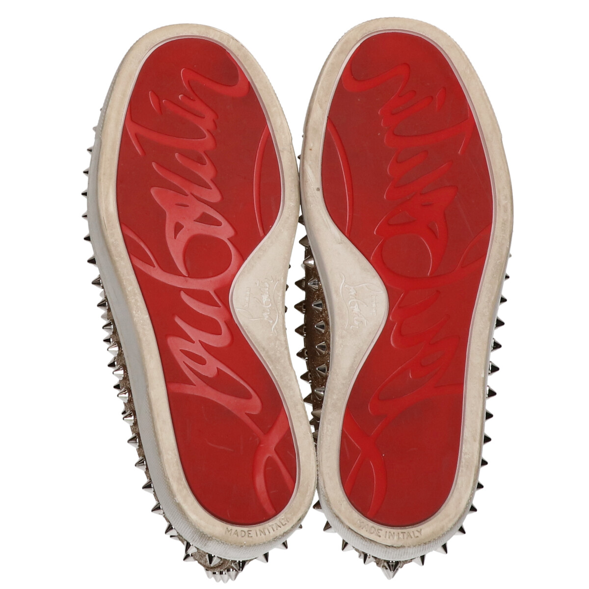 Christian Louboutin クリスチャンルブタン Pik Boat Woman Flat グリッター スパイクスタッズ フラット シューズ 34 1 2 ゴールド シルバー レディース 中古 Ebusinessnetwork Com Br