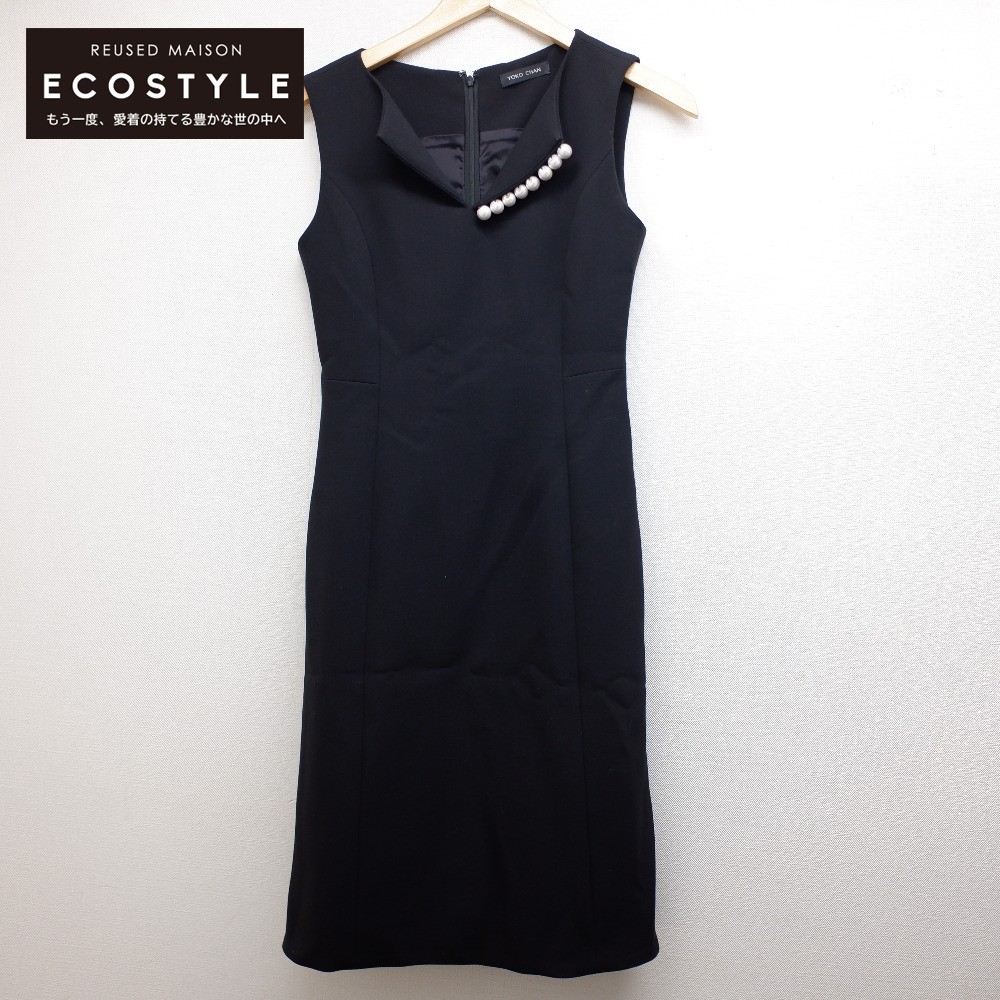 楽天市場 Yoko Chan ヨーコチャン Ycd 518 356 パール付 ノースリーブ ワンピース 38 ブラック レディース 中古 ブランドリサイクル エコスタイル