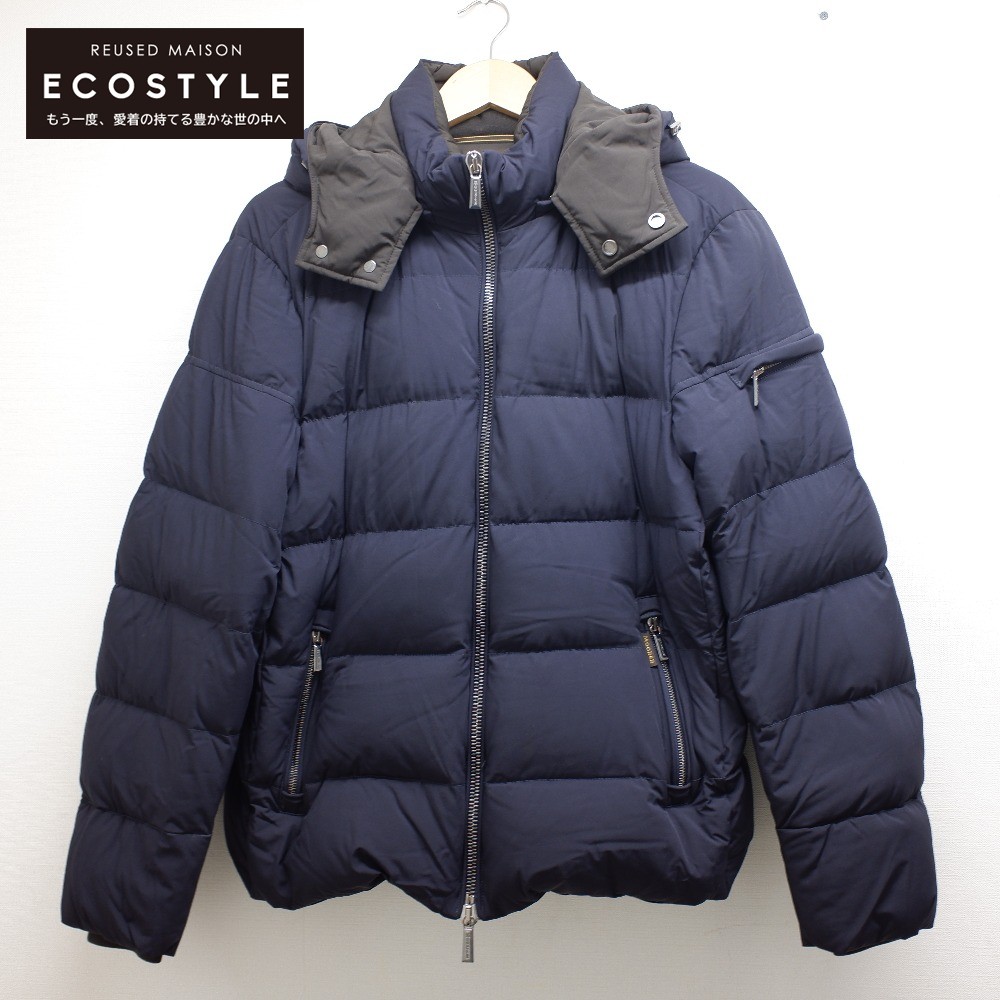 Moorer ムーレー Brett フード付 ダウン ジャケット 50 ネイビー メンズ 中古 Mozago Com