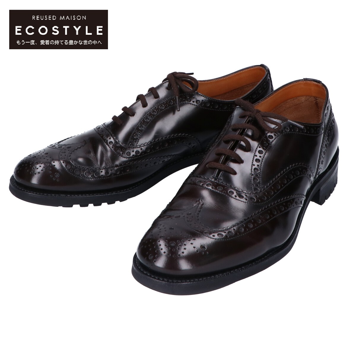 Church S チャーチ Burwood 2 バーウッド2 81ラスト ポリッシュドバインダーカーフ ウイングチップ シューズ 85f ダークブラウン メンズ 中古 Arganita Tn