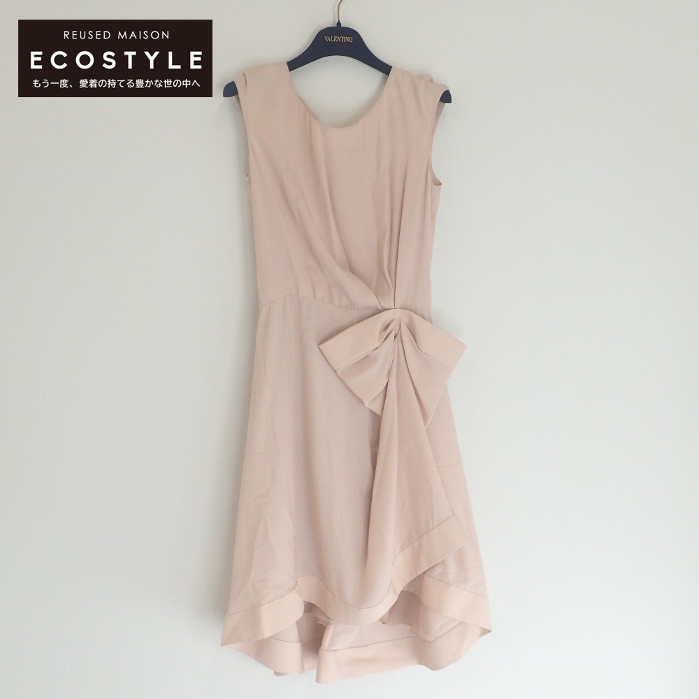 楽天市場 Valentino ヴァレンティノ 国内正規 シルク100 バックジップ ワンピース 6 ピンクベージュ レディース 中古 ブランドリサイクル エコスタイル