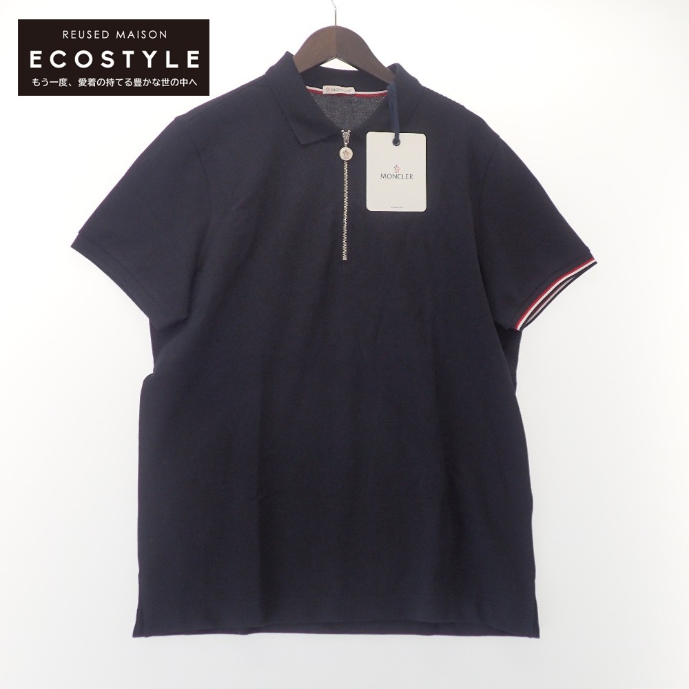 Moncler モンクレール 国内正規 新品同様 ss 8a727 00 Maglia Polo Manica Coata ロゴファスナー ポロシャツ トップス L ブラック メンズ 中古 Bouncesociety Com