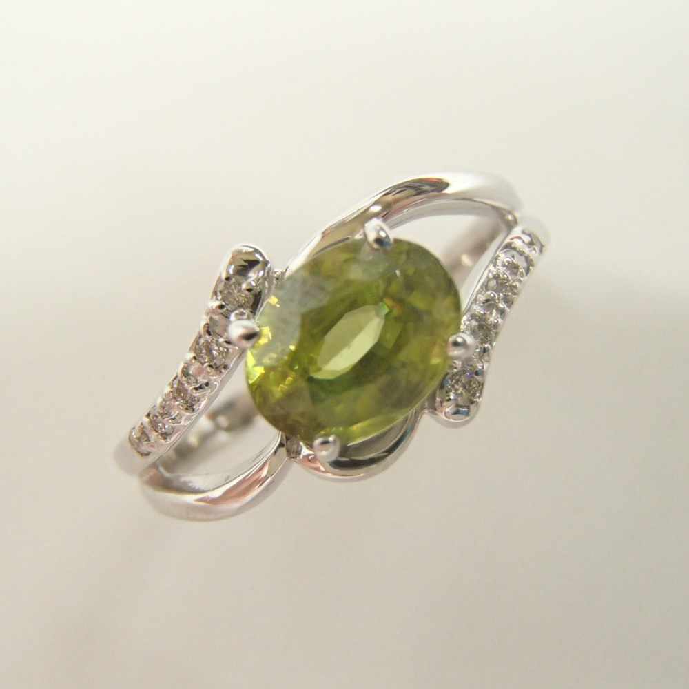 K18 新品磨き ペリドット1 ct ダイヤ0 03ct リング 指輪 シルバー グリーン系 レディース 中古 Painfreepainrelief Com