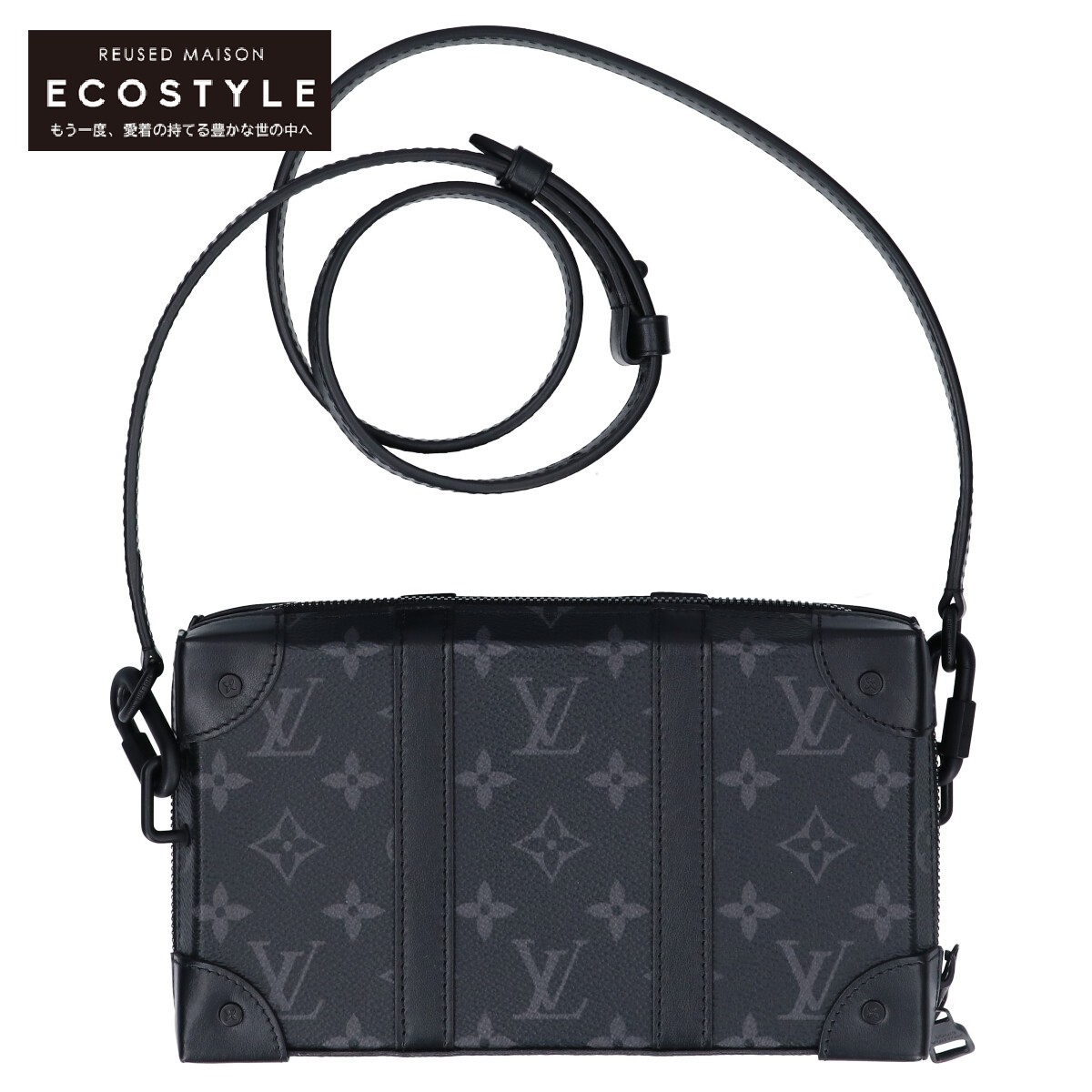 Louis Vuitton ルイ ヴィトン 美品 ss M698 ソフト トランクウォレット モノグラム エクリプス キャンバス ショルダーバッグ 長財布 小銭入れあり ブラック メンズ 中古 Maf Gov Ws