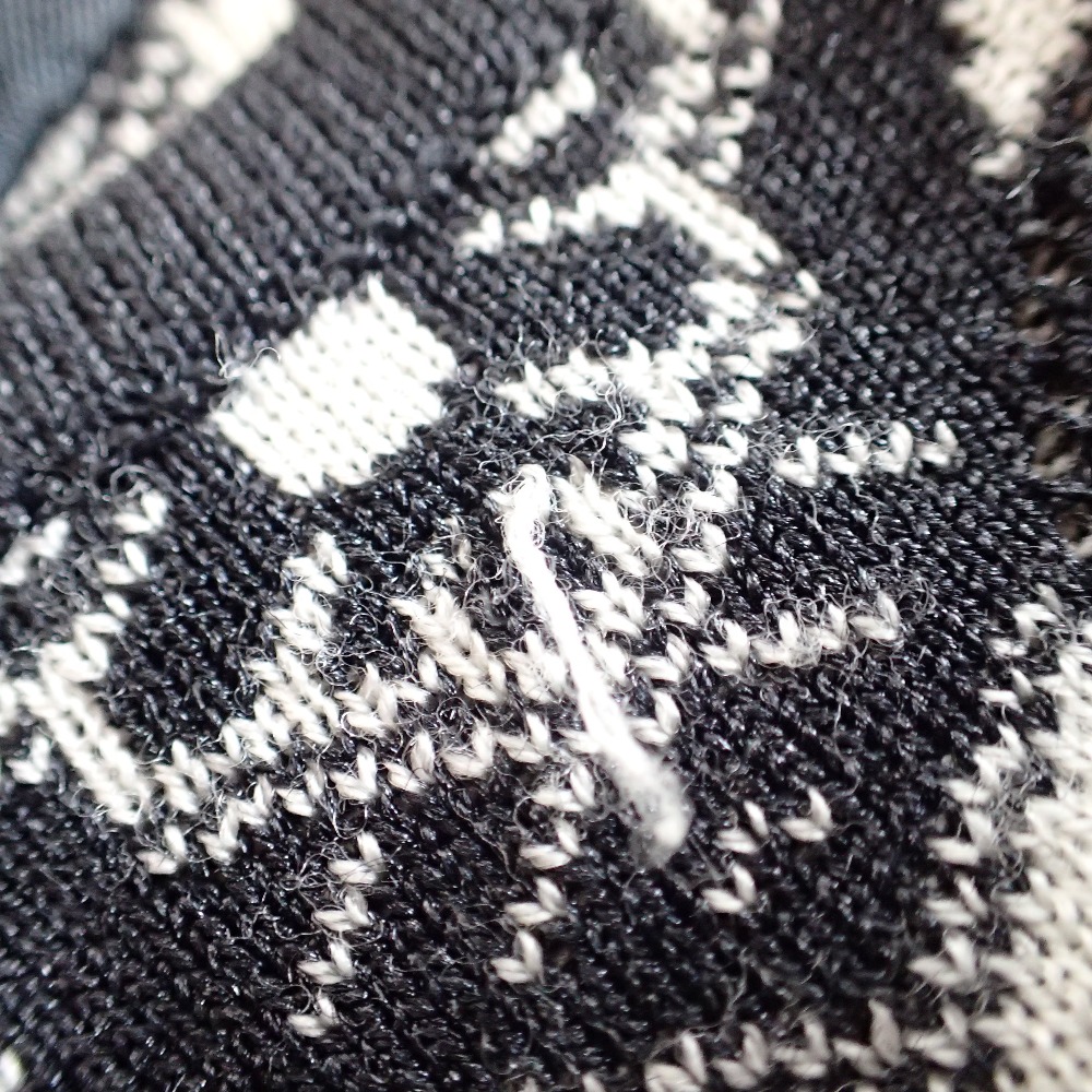 Alexander Mcqueen アレキサンダーマックイーン シルク混ウール 総柄 ノースリーブ ひざ丈 ニット ワンピース S ブラック ホワイト レディース 中古 Gpg Callcenter Com