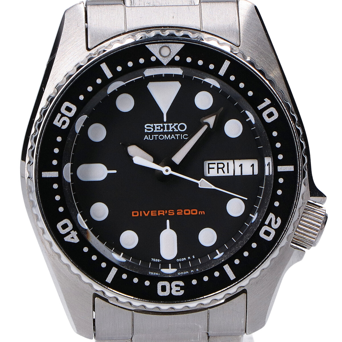 SEIKO セイコー SKX013K ダイバーズ ブラック シルバー メンズ 自動