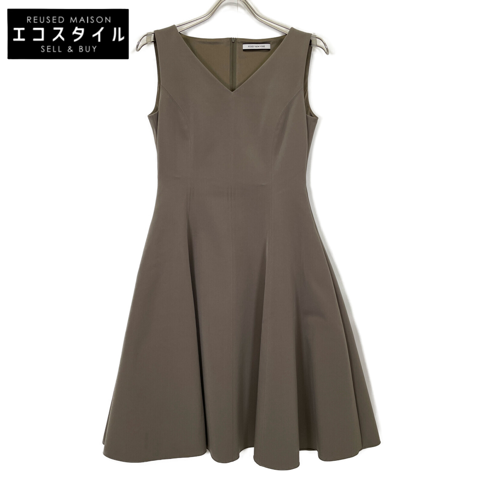 FOXEY NEW YORK ノースリーブワンピース（濃いリッチグレー） FOXEY NEW YORK #snc フォクシーニューヨーク ワンピース 42 青