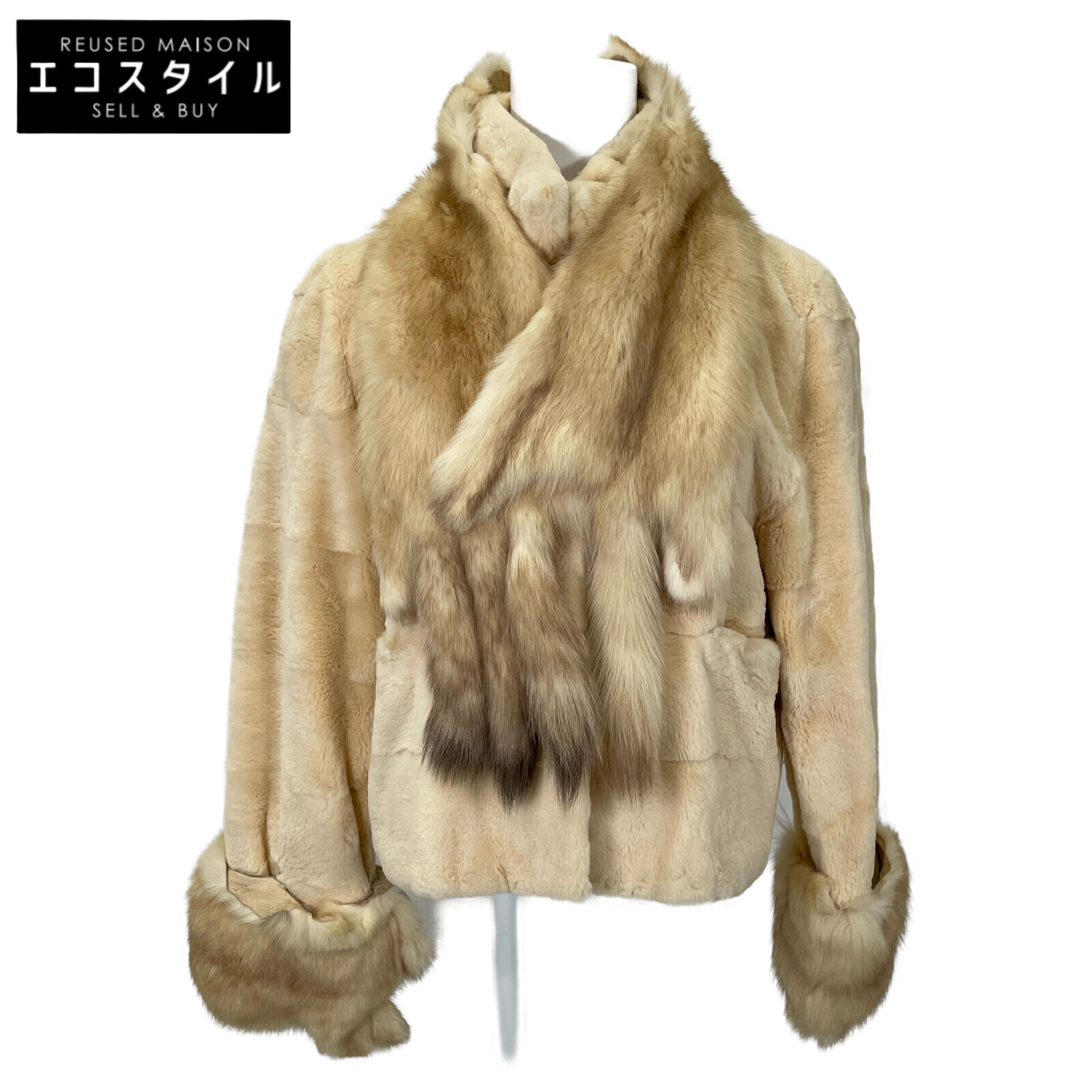 FOXEY BOUTIQUE カシミヤミンクジャケット 38 中古・古着通販】FOXEY (フォクシー) ミンクカラー付カシミヤ