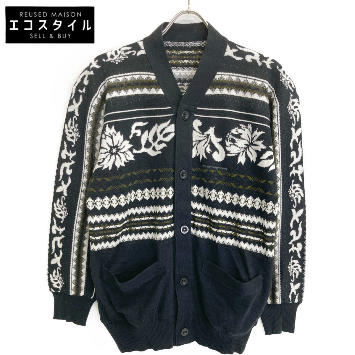 sacai ジップアップカーディガン ブラック コメ兵｜サカイ SACAI カーディガン｜SACAI｜メンズファッション
