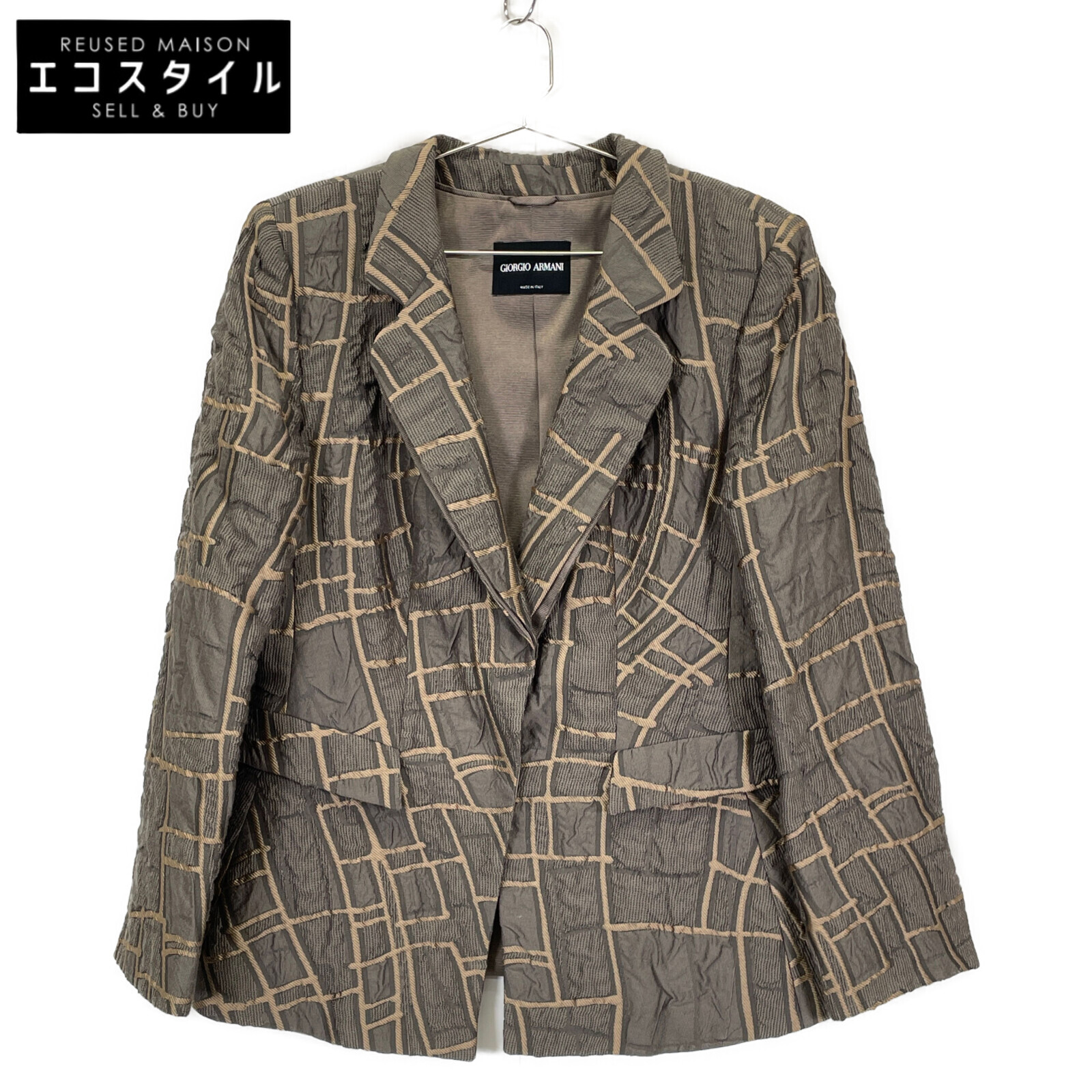 楽天市場】ジョルジオアルマーニ イタリア製 ノーカラー ジャケット 36
