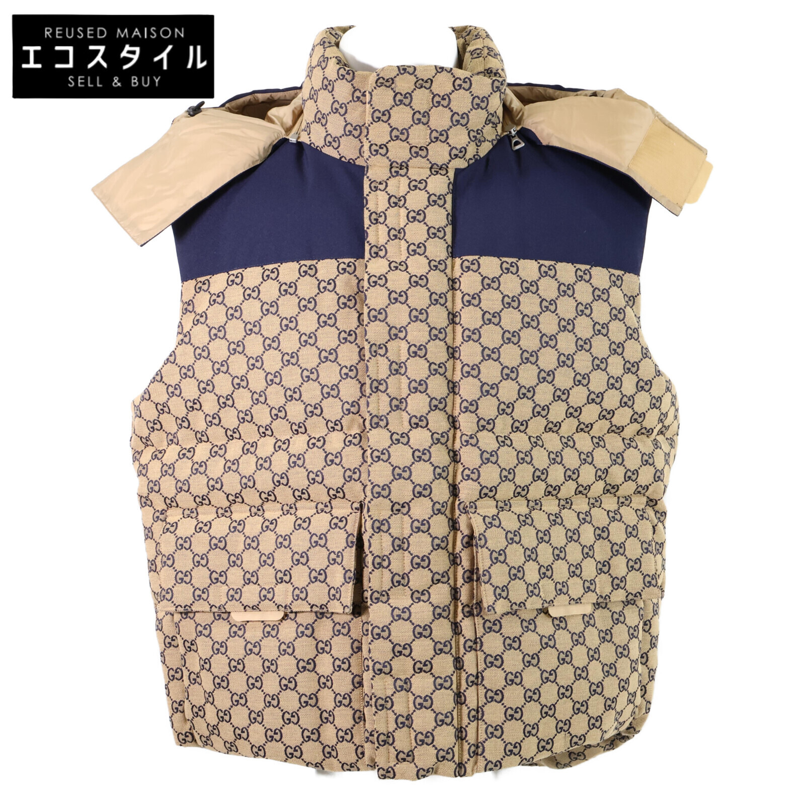 GUCCI ダウンジャケット/ダウンベスト 42(XS位) 4103624E0414 GUCCI - GUCCI ダウンジャケット/ダウンベスト 42(XS位) 青x白x
