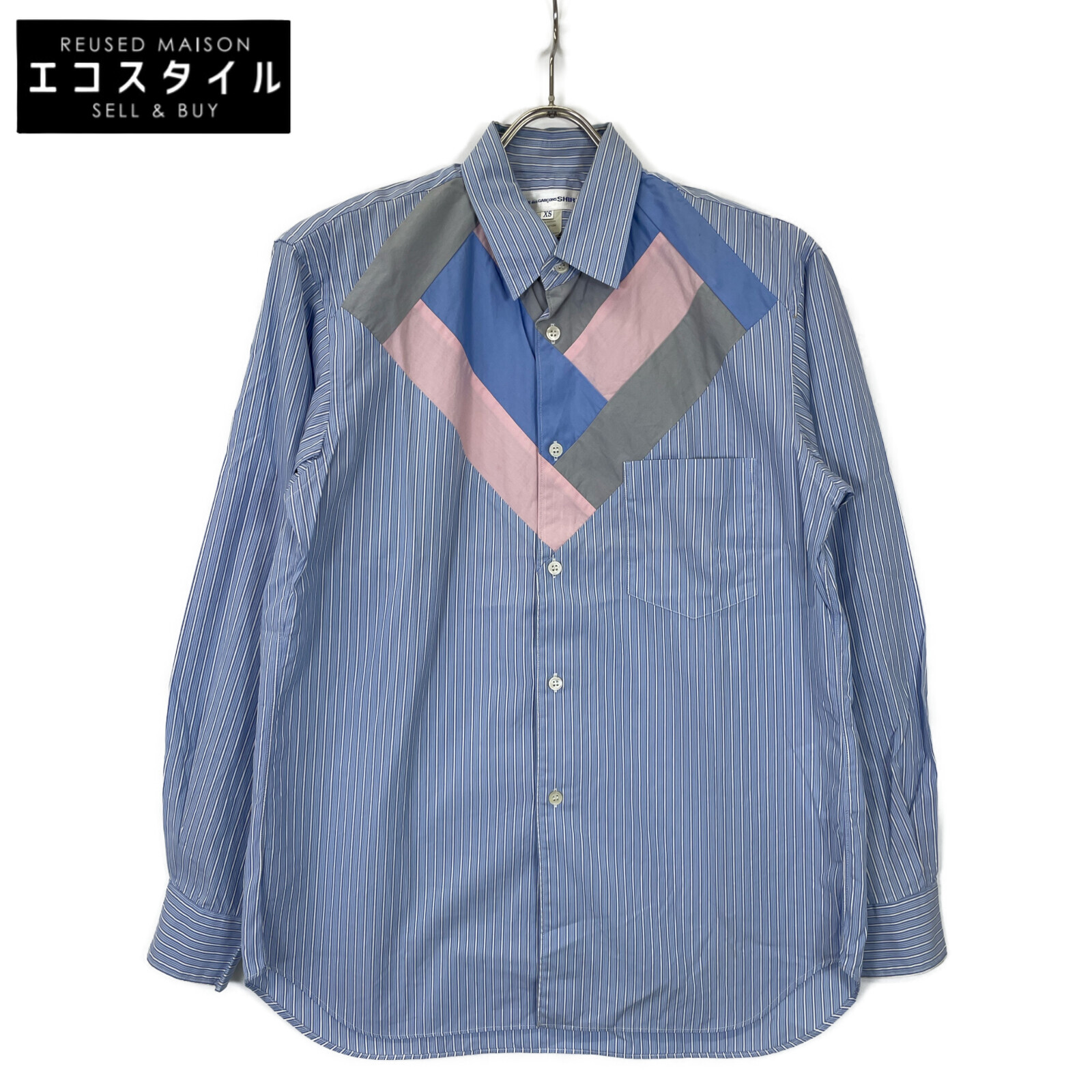 COMME des GARÇONS ストライプ 半袖シャツ Sサイズ COMME des GARCONS - COMME des GARCONS SHIRT ストライプ 半袖
