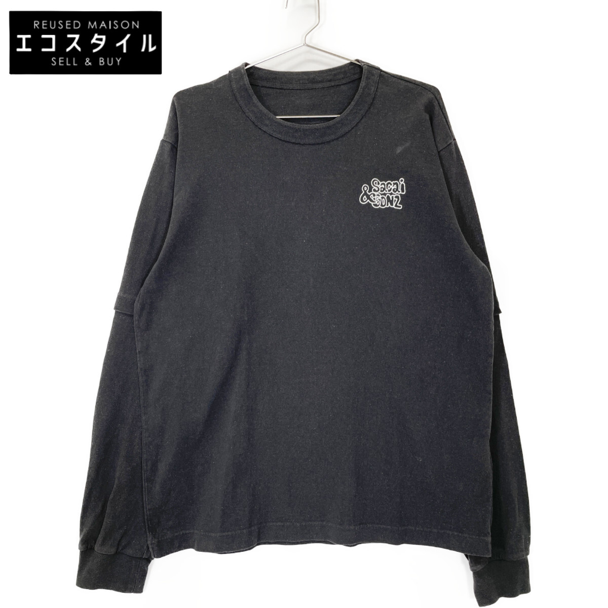 【sacai Gonz】 ONE LOVE ロゴ コットン スウェット 切り替え sacai Gonz ONE LOVE T-Shirt-BLACK(24-0817S) | セレクト