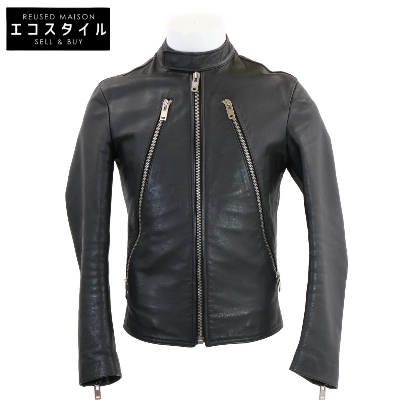マルジェラ 八の字 ライダース ジャケット 5ZIP MM6 羊革 軽量 美品 Maison Margiela メゾンマルジェラ 八の字 5ZIPライダース