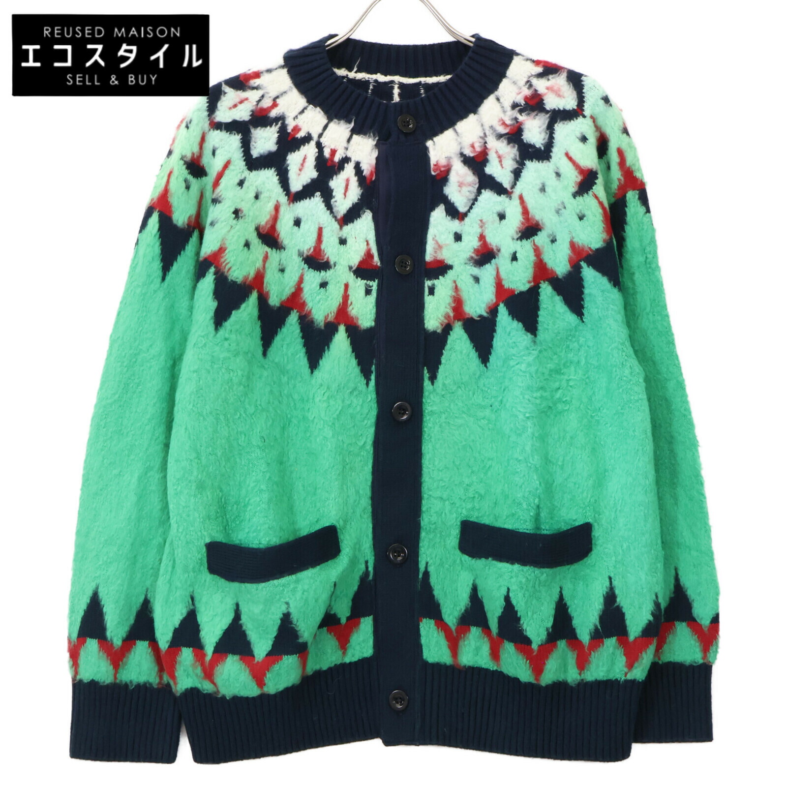 sacai コットンカーディガン　size2 サカイ Cotton Knit x Cotton Poplin Cardigan | sacai Official Store