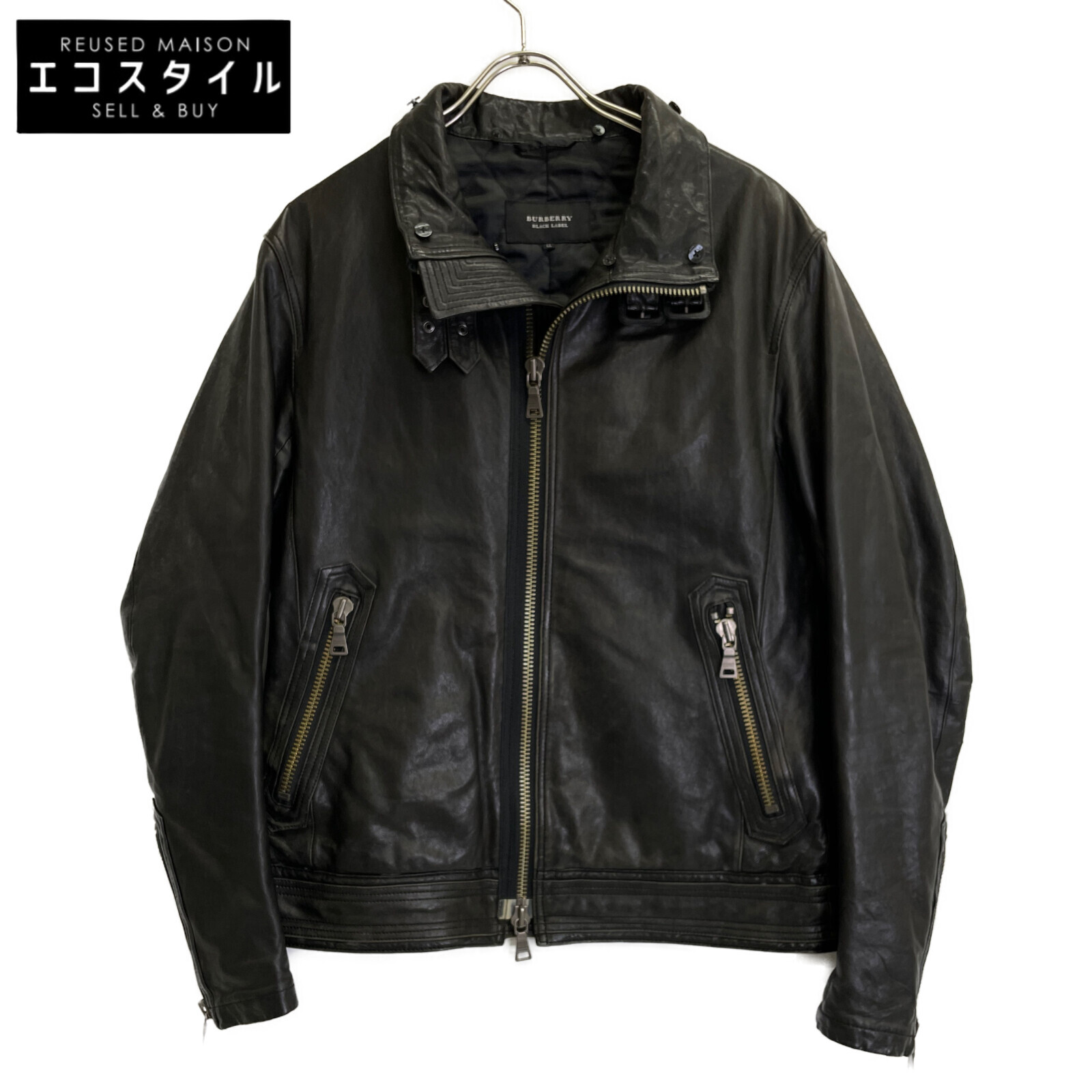 美品 BURBERRY ストレッチ素材 ライダースジャケット 楽天市場】BURBERRYBRIT バーバリーブリット カーフレザー