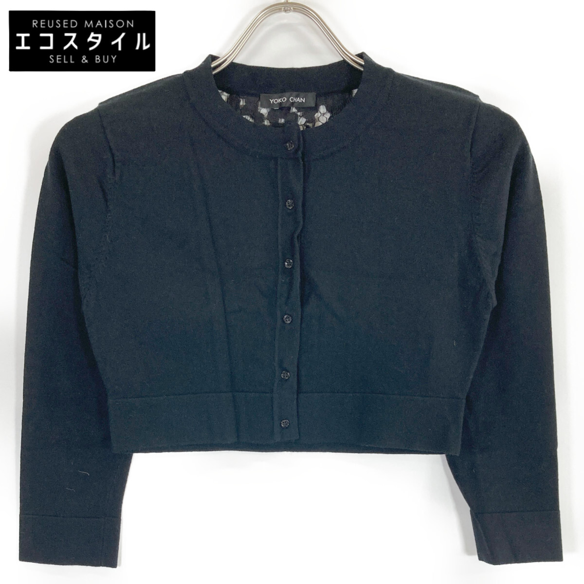 【美品】近年モデル　ヨーコチャン　パールボタン　カーディガン　黒 美品】近年モデル ヨーコチャン パールボタン カーディガン 黒 - メルカリ